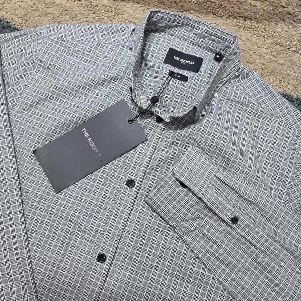 The Kooples Paris Slim Fit Plaid Button Up Shirt NWT $200 Retail Size M